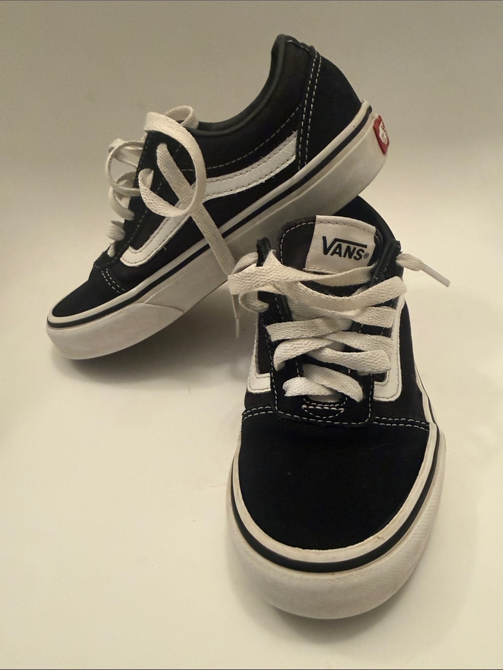 Vans Kids Classic Black & White Low-Top Sneakers